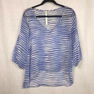 💋 Nail biting SALE! Renee C. Blue & White Pop Over Swim Cover Up